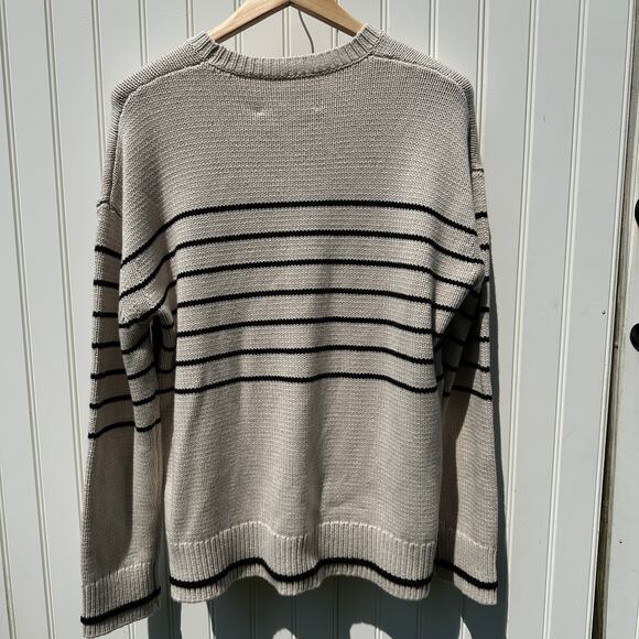 Maria McManus Heavy Gauge Oversized Crew Sweater Small Crema Black NWT$990 - Picture 10 of 16